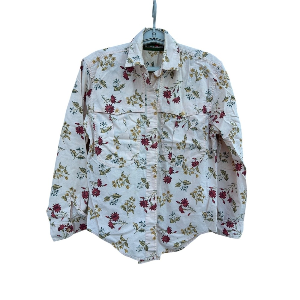 Vintage 90s Outback Red Women's Small Button Floral Shirt